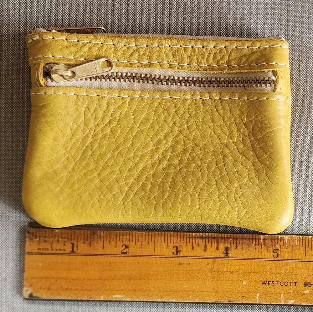 Portland Leather zip change pouch, sunflower